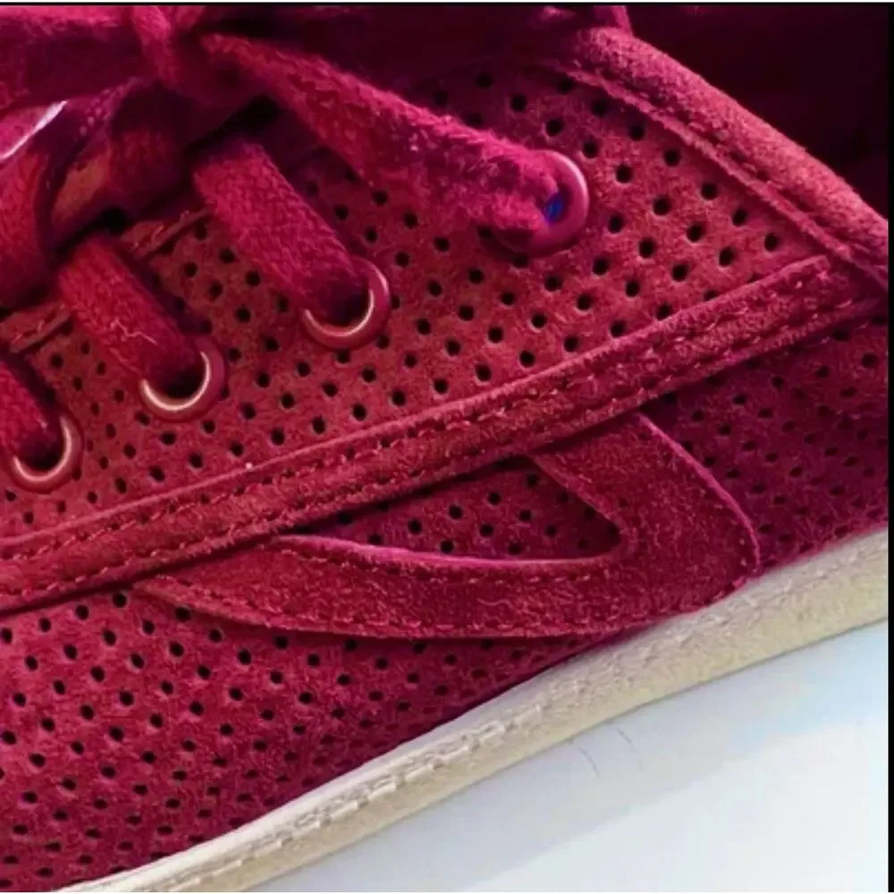 Tretorn Nylite Platform Tennis Sneakers Women’s US 7 Burgundy Red Suede Casual
